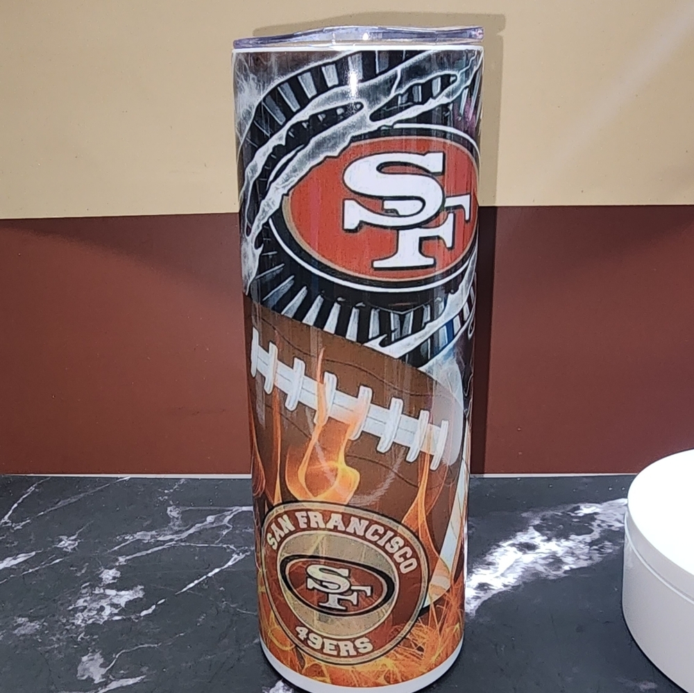 49ers Fire and Lightning 20oz Tumbler